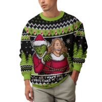 Hooktab All I Want For Christmas Is Silence! Grinch Ugly Christmas Sweater