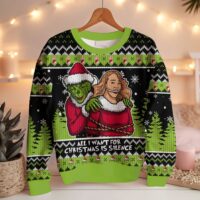 Hooktab All I Want For Christmas Is Silence! Grinch Ugly Christmas Sweater