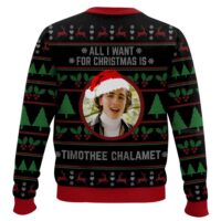 Hooktab All I Want For Christmas Is Timothée Chalamet Ugly Christmas Sweater