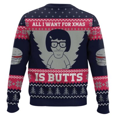 Hooktab All I Want For Xmas Is Butts Bob’s Burgers Ugly Christmas Sweater