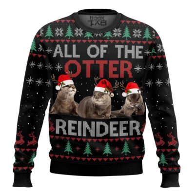 All Of Otter Reindeer Ugly Christmas Sweater