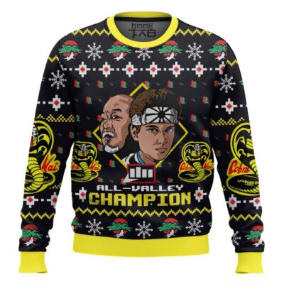 All-Valley Champion Karate Kid Ugly Christmas Sweater