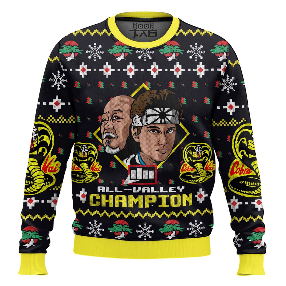Hooktab All-Valley Champion Karate Kid Ugly Christmas Sweater Hooktab All-Valley Champion Karate Kid Ugly Christmas Sweater