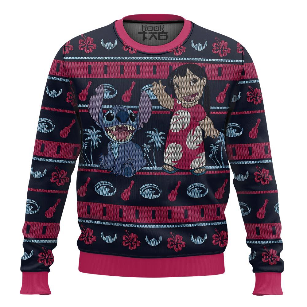Hooktab Aloha Dance Lilo And Stitch Ugly Christmas Sweater Hooktab Aloha Dance Lilo And Stitch Ugly Christmas Sweater