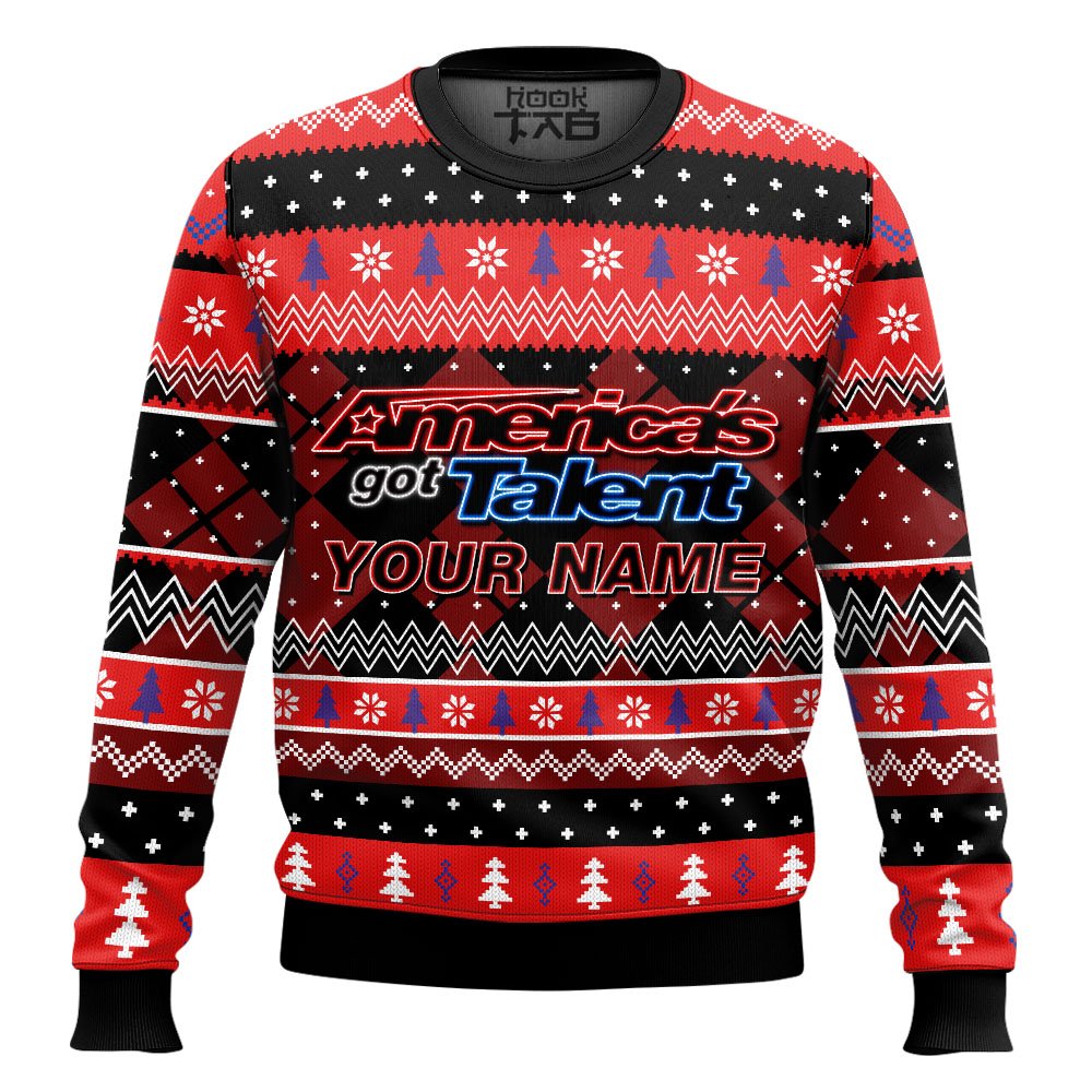 Hooktab America's Got Talen Ugly Christmas Sweater Hooktab America's Got Talen Ugly Christmas Sweater