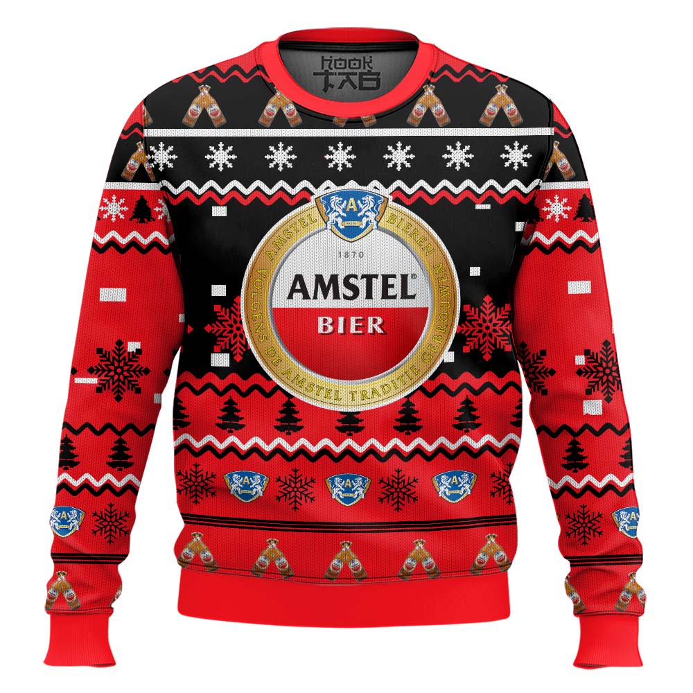 Hooktab Amstel Beer Ugly Christmas Sweater Hooktab Amstel Beer Ugly Christmas Sweater