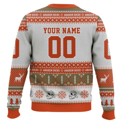 Hooktab Anaheim Ducks – Custom Name And Number Ugly Sweater
