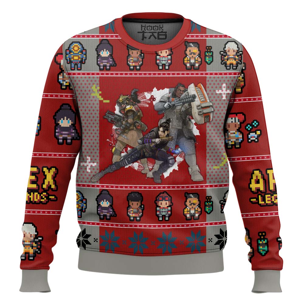 Hooktab Apex Legends Ugly Christmas Sweater Hooktab Apex Legends Ugly Christmas Sweater