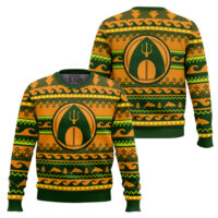 Hooktab Aquaman Trident DC Ugly Christmas Sweater