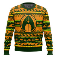 Hooktab Aquaman Trident DC Ugly Christmas Sweater