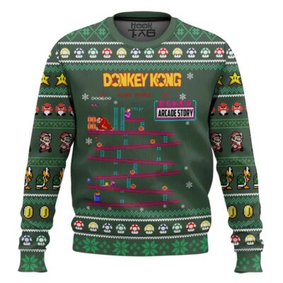 Arcade Story Donkey Kong - Custom Name Ugly Christmas Sweater