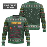 Hooktab Arcade Story Donkey Kong - Custom Name Ugly Christmas Sweater