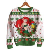 Hooktab Ariel The Little Mermaid Ugly Christmas Sweater