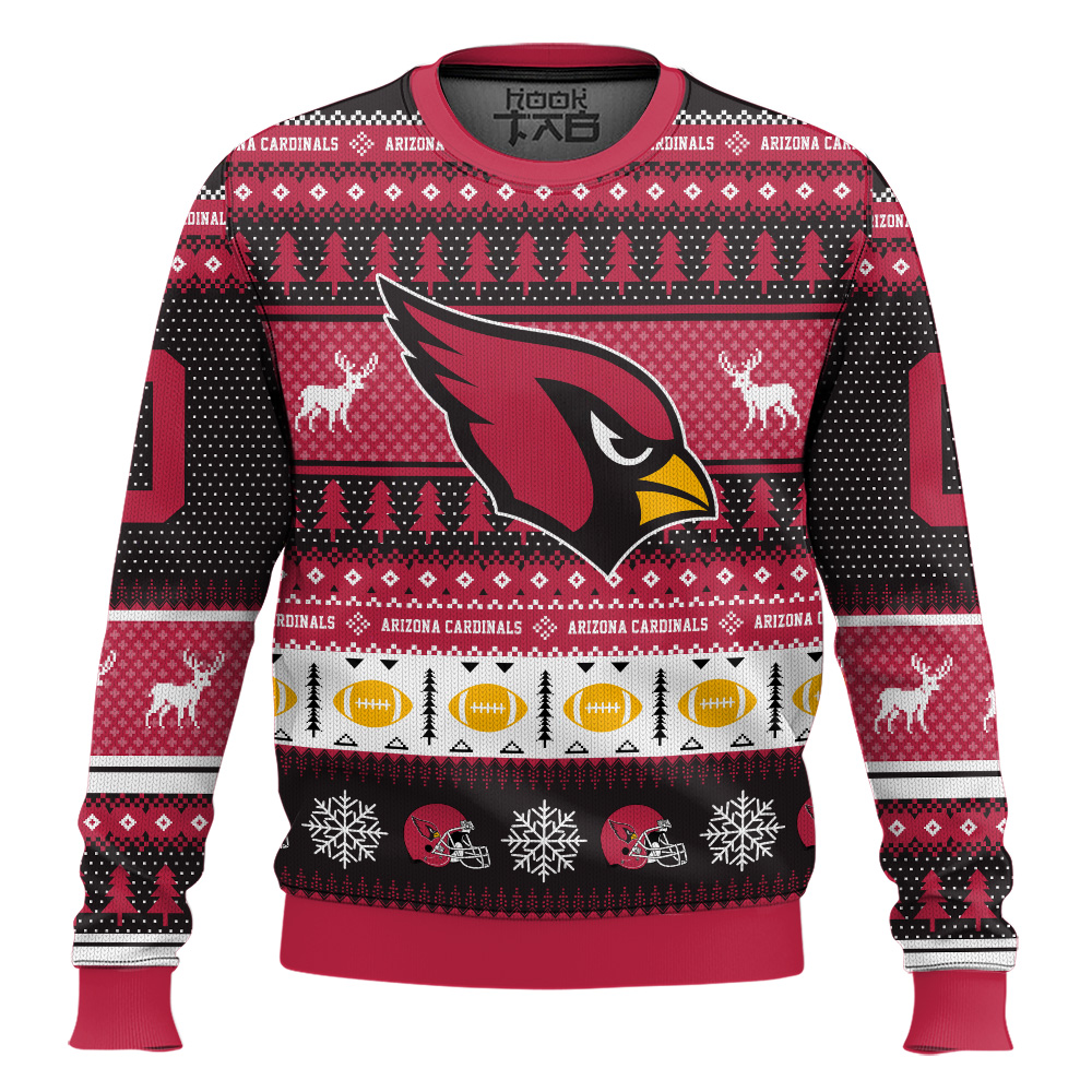 Hooktab Arizona Cardinals - Custom Name And Number Ugly Sweater Hooktab Arizona Cardinals - Custom Name And Number Ugly Sweater