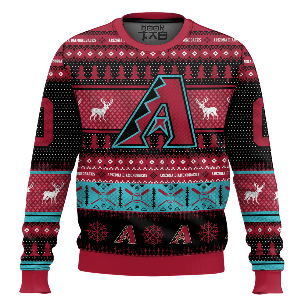 Hooktab Arizona Diamondbacks - Custom Name And Number Ugly Sweater Hooktab Arizona Diamondbacks - Custom Name And Number Ugly Sweater