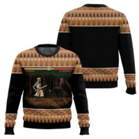 Hooktab Arthur Vs Black Knight Pixel Monty Python Ugly Christmas Sweater