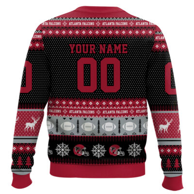 Hooktab Atlanta Falcons – Custom Name And Number Ugly Sweater