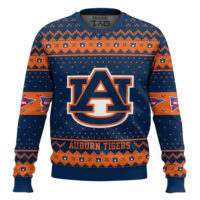 Hooktab Auburn Tigers - Custom Name And Number Ugly Christmas Sweater