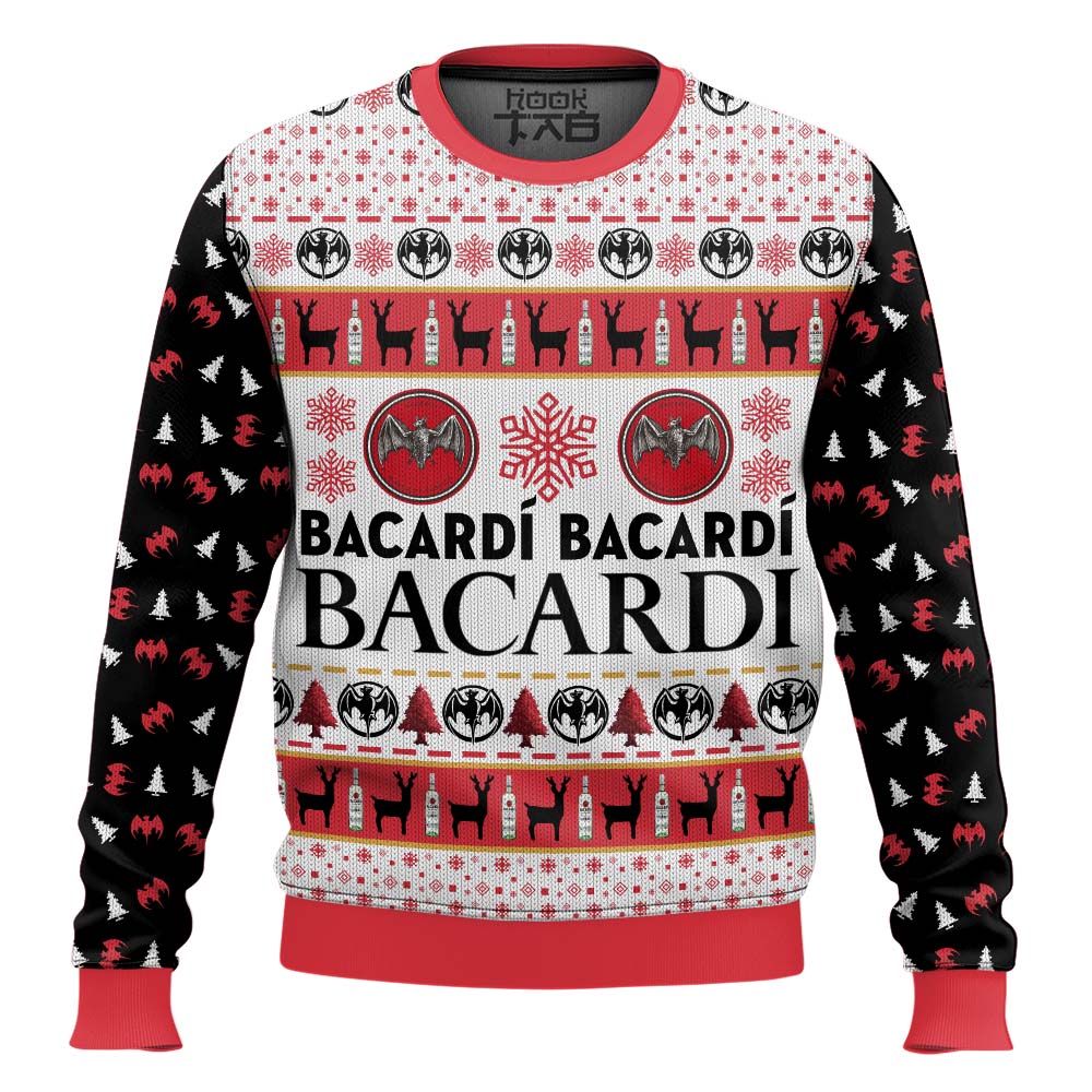 Hooktab Bacardi Rum Ugly Christmas Sweater Hooktab Bacardi Rum Ugly Christmas Sweater