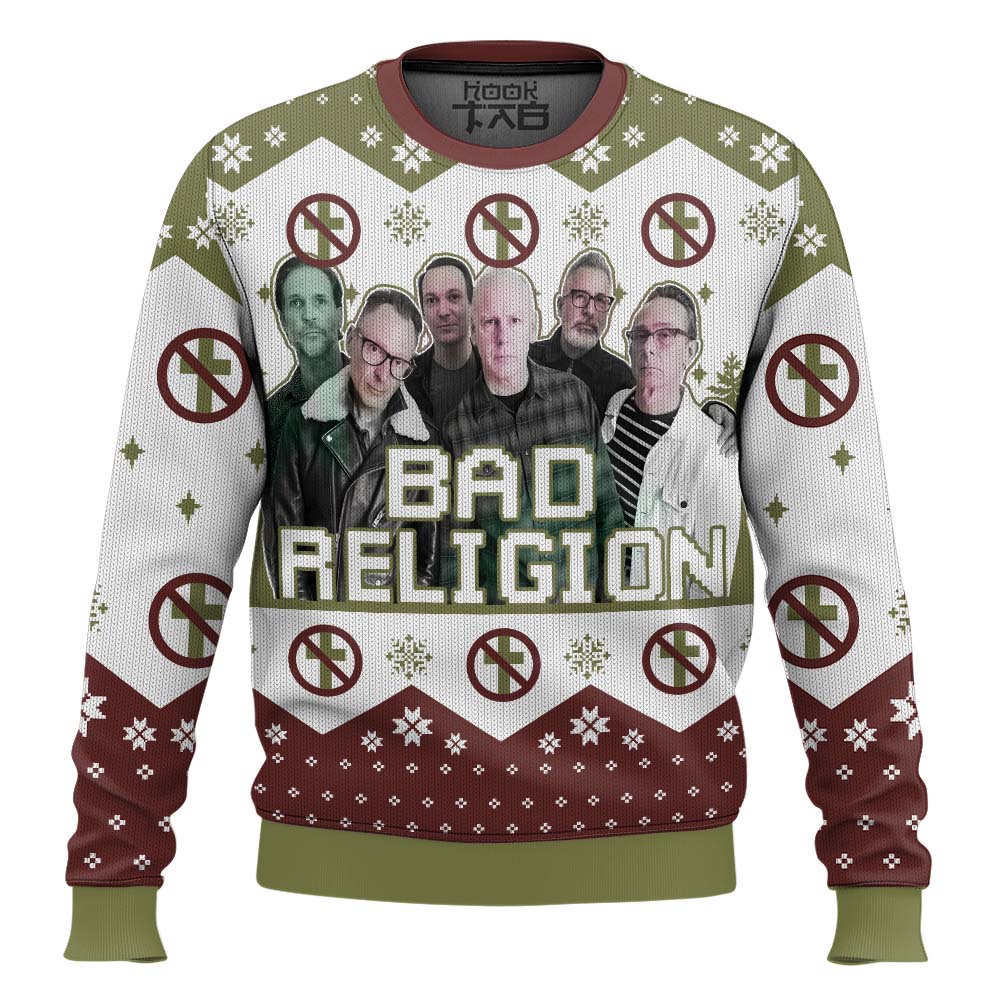 Hooktab Bad Religion Ugly Christmas Sweater Hooktab Bad Religion Ugly Christmas Sweater