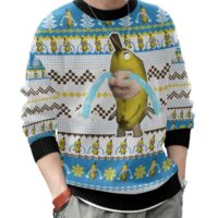 Hooktab Banana Cat Crying Meme Ugly Christmas Sweater