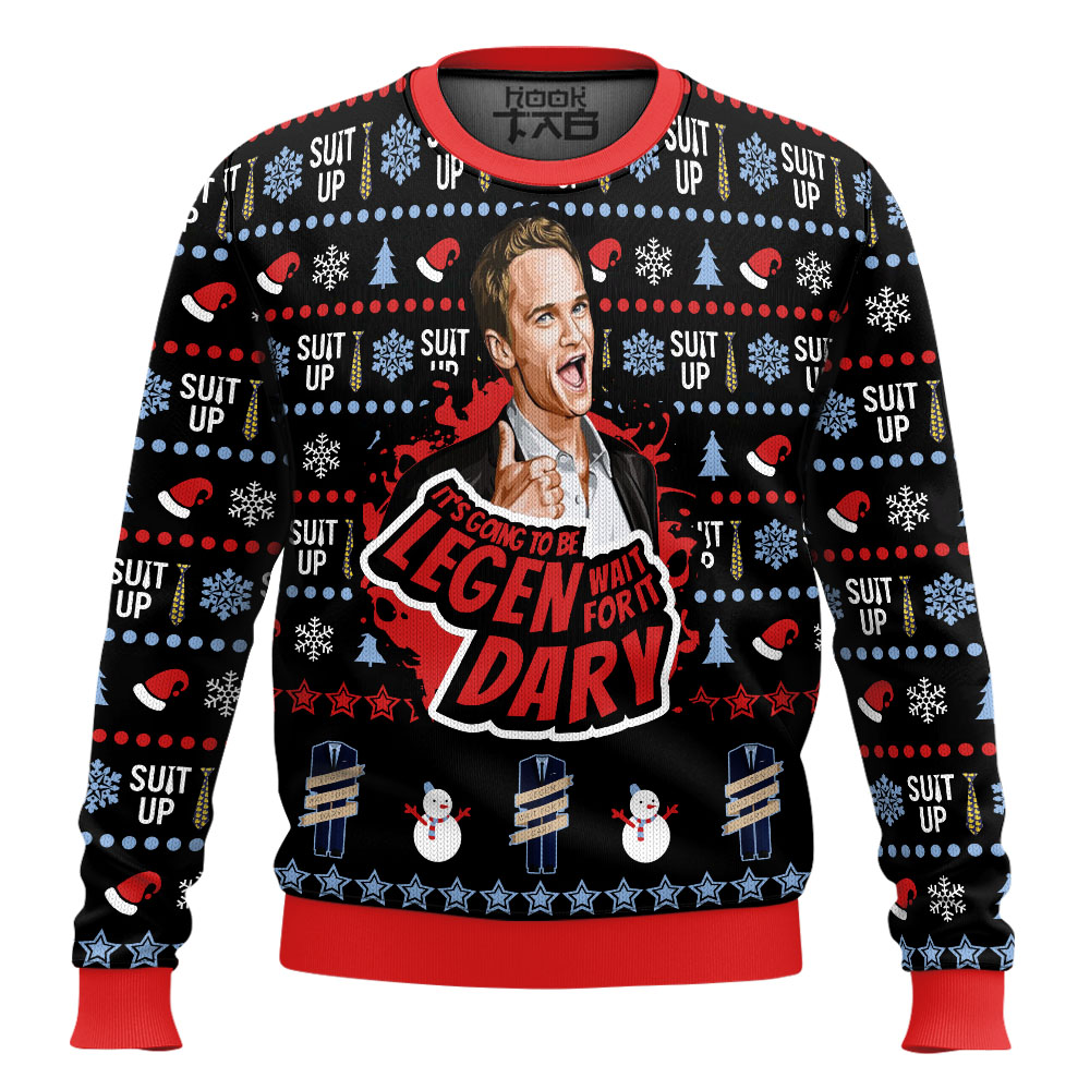 Hooktab Barney Stinson It’s Going To Be Legen Wait For It Dary How I Met Your Mother Ugly Christmas Sweater Hooktab Barney Stinson It’s Going To Be Legen Wait For It Dary How I Met Your Mother Ugly Christmas Sweater
