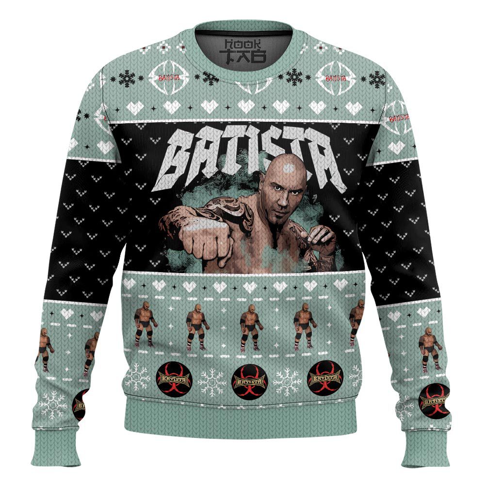 Hooktab Batista WWE Ugly Christmas Sweater Hooktab Batista WWE Ugly Christmas Sweater