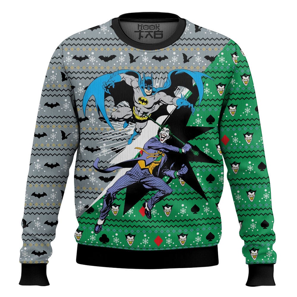 Hooktab Batman VS Joker Ugly Christmas Sweater Hooktab Batman VS Joker Ugly Christmas Sweater