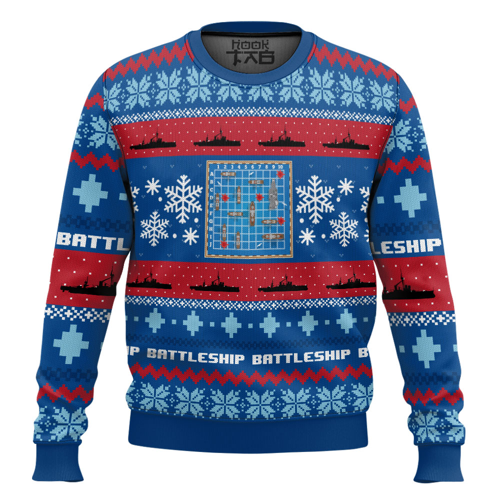 Hooktab Battleship Board Games Ugly Christmas Sweater Hooktab Battleship Board Games Ugly Christmas Sweater