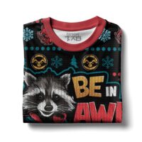 Hooktab Be In Awe Of My Tism Rocket Raccoon Ugly Christmas Sweater