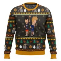 Hooktab Beavis And Butthead Rock On Ugly Christmas Sweater