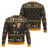 Hooktab Beavis And Butthead Rock On Ugly Christmas Sweater