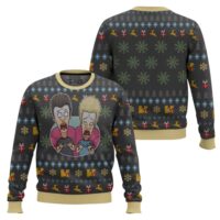 Hooktab Beavis And Butthead Surprise Reaction Ugly Christmas Sweater