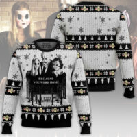 Hooktab Because You Were Home The Strangers Ugly Christmas Sweater