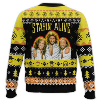 Hooktab Bee Gees Stayin’ Alive Ugly Christmas Sweater
