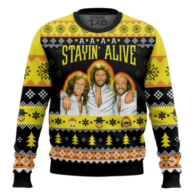 Bee Gees Stayin' Alive Ugly Christmas Sweater