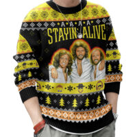 Hooktab Bee Gees Stayin' Alive Ugly Christmas Sweater