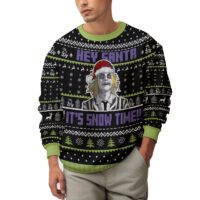 Hooktab Beetlejuice Hey Santa It Snowtime Ugly Christmas Sweater