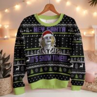 Hooktab Beetlejuice Hey Santa It Snowtime Ugly Christmas Sweater