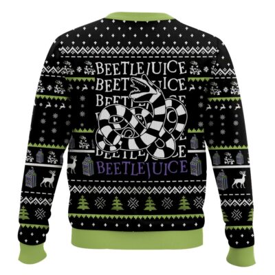 Hooktab Beetlejuice Hey Santa It Snowtime Ugly Christmas Sweater