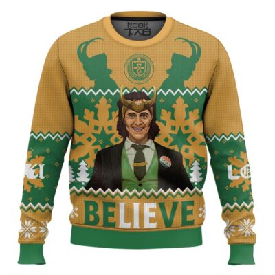 Believe Loki Marvel Ugly Christmas Sweater