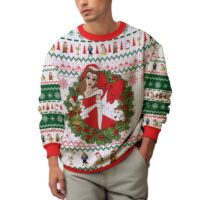 Hooktab Bella Beauty And The Beast Ugly Christmas Sweater