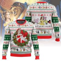 Hooktab Bella Beauty And The Beast Ugly Christmas Sweater