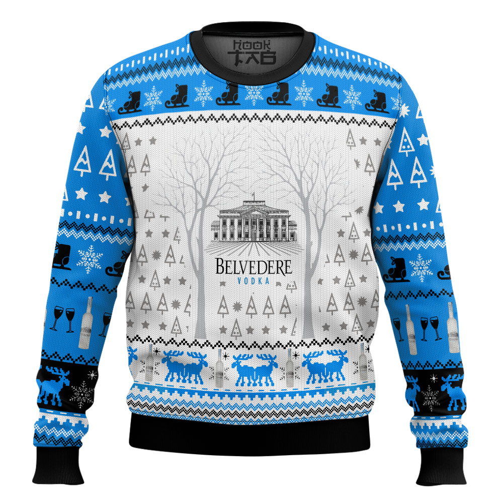 Hooktab Belvedere Vodka Ugly Christmas Sweater Hooktab Belvedere Vodka Ugly Christmas Sweater
