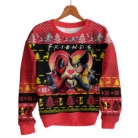 Hooktab Besties Deadpool & Wolverine Ugly Christmas Sweater