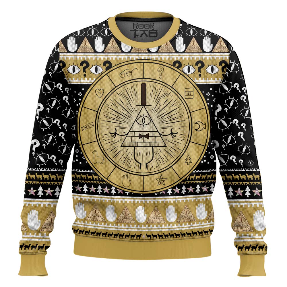 Hooktab Bill Cipher Gravity Falls Ugly Christmas Sweater Hooktab Bill Cipher Gravity Falls Ugly Christmas Sweater