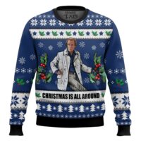 Hooktab Billy Mack Christmas Is All Around Love Actually Ugly Christmas Sweater