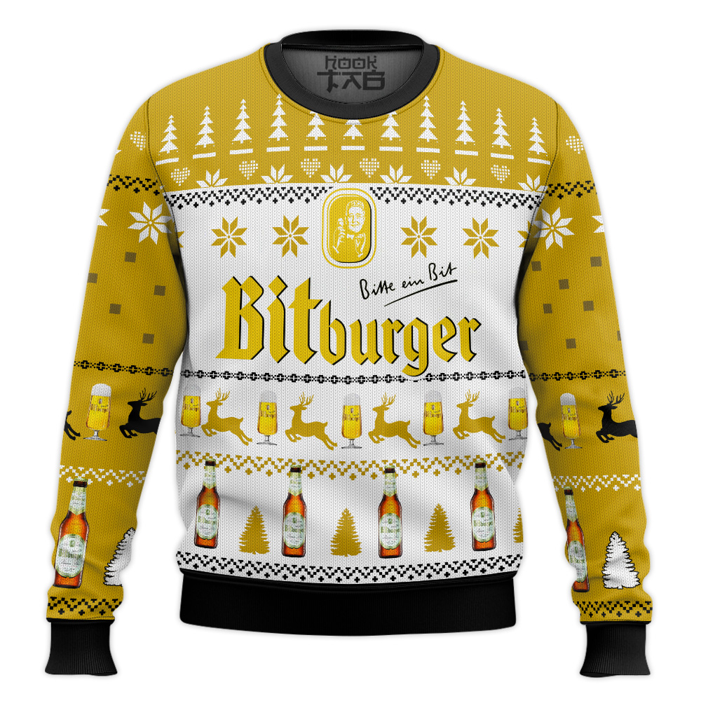Hooktab Bitburger Beer Bitte Ein Bit Ugly Christmas Sweater Hooktab Bitburger Beer Bitte Ein Bit Ugly Christmas Sweater