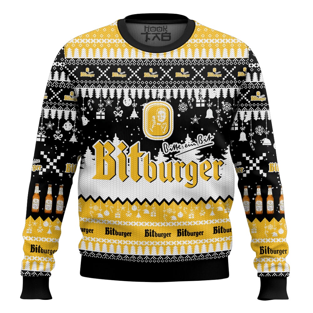 Hooktab Bitburger German Beer Ugly Christmas Sweater Hooktab Bitburger German Beer Ugly Christmas Sweater