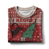 Hooktab Black Cat On The Naughty List And Regret Nothing Ugly Christmas Sweater